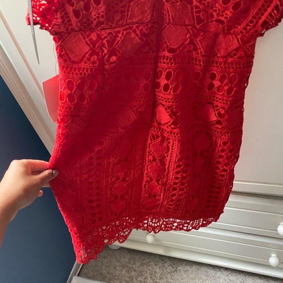Lulus first kiss red lace dress size XS - Picture 9 of 11